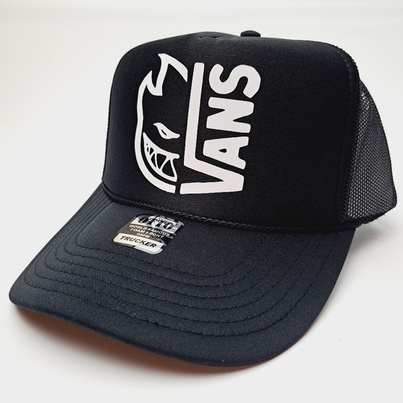 Spitfire Van's Foam Trucker Mesh Snapback Cap Hat Black - Picture 2 of 4